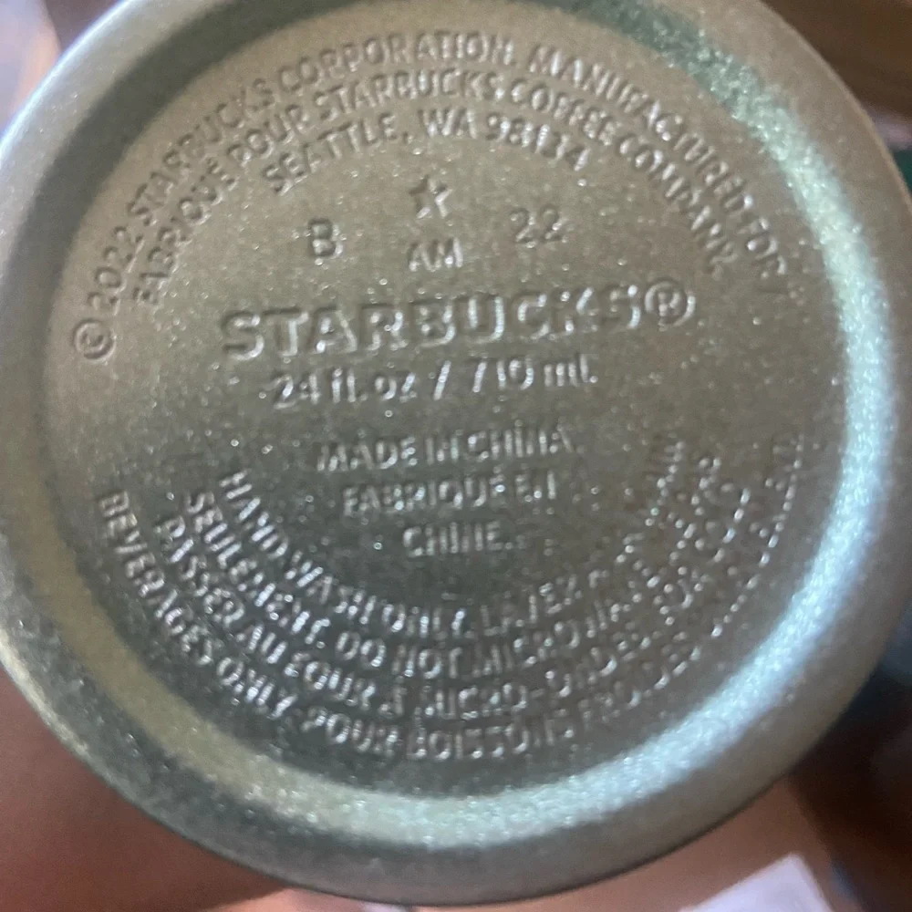 Starbucks 2022 Stainless Steel 24oz Mermaid Scales Tumbler Cup Green Shimmer.T30